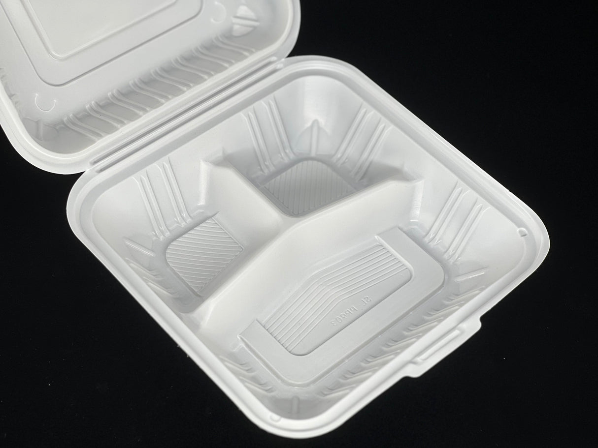 Clamshell Hinged - MFPP 9*9*2.75 3 Compartment 150/Case - Albert's Distribution