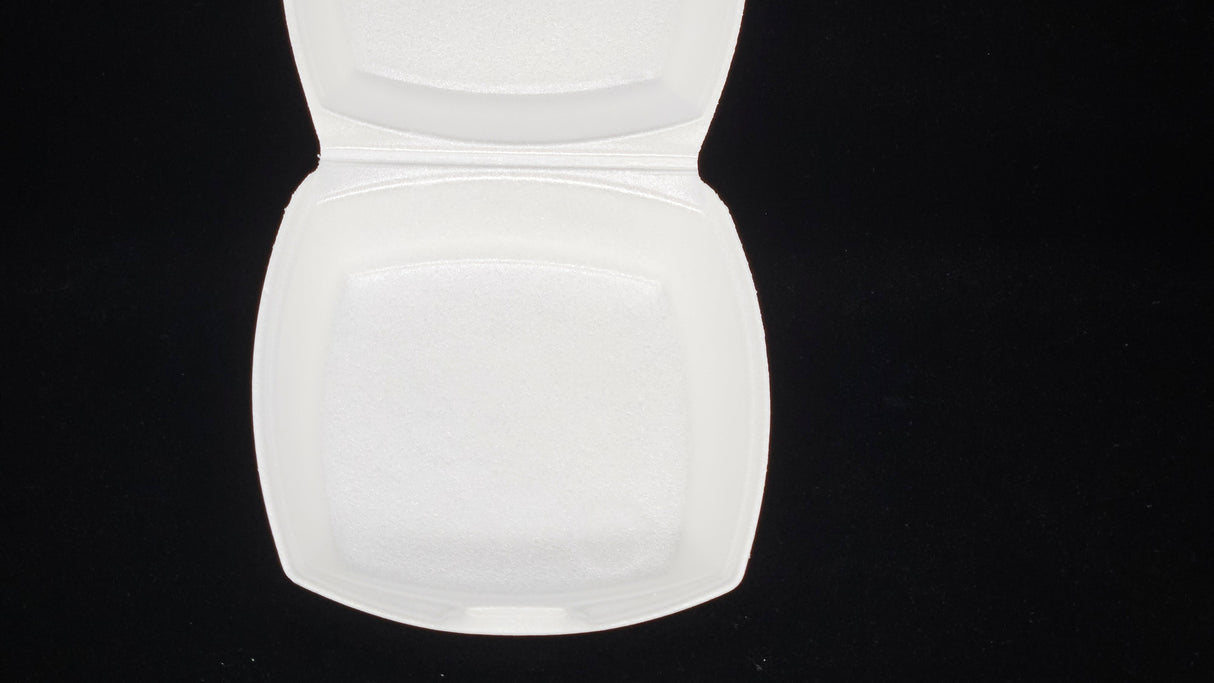 Styrofoam Hinged Clamshell 6*6*2.75 500/Case - Albert's Produce LLC DBA Albert's Distribution