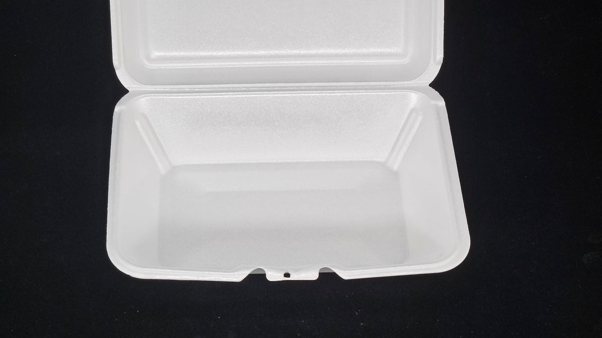Styrofoam Hinged Clamshell 9*6*2.75 200/Case - Albert's Produce LLC DBA Albert's Distribution