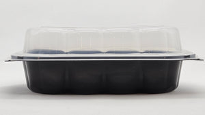 Plastic Hinged Containers/Clear/Black Base 9*6*2.95 200/Case