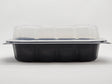 Plastic Hinged Containers/Clear/Black Base 9*6*2.95 200/Case - Albert's Distribution