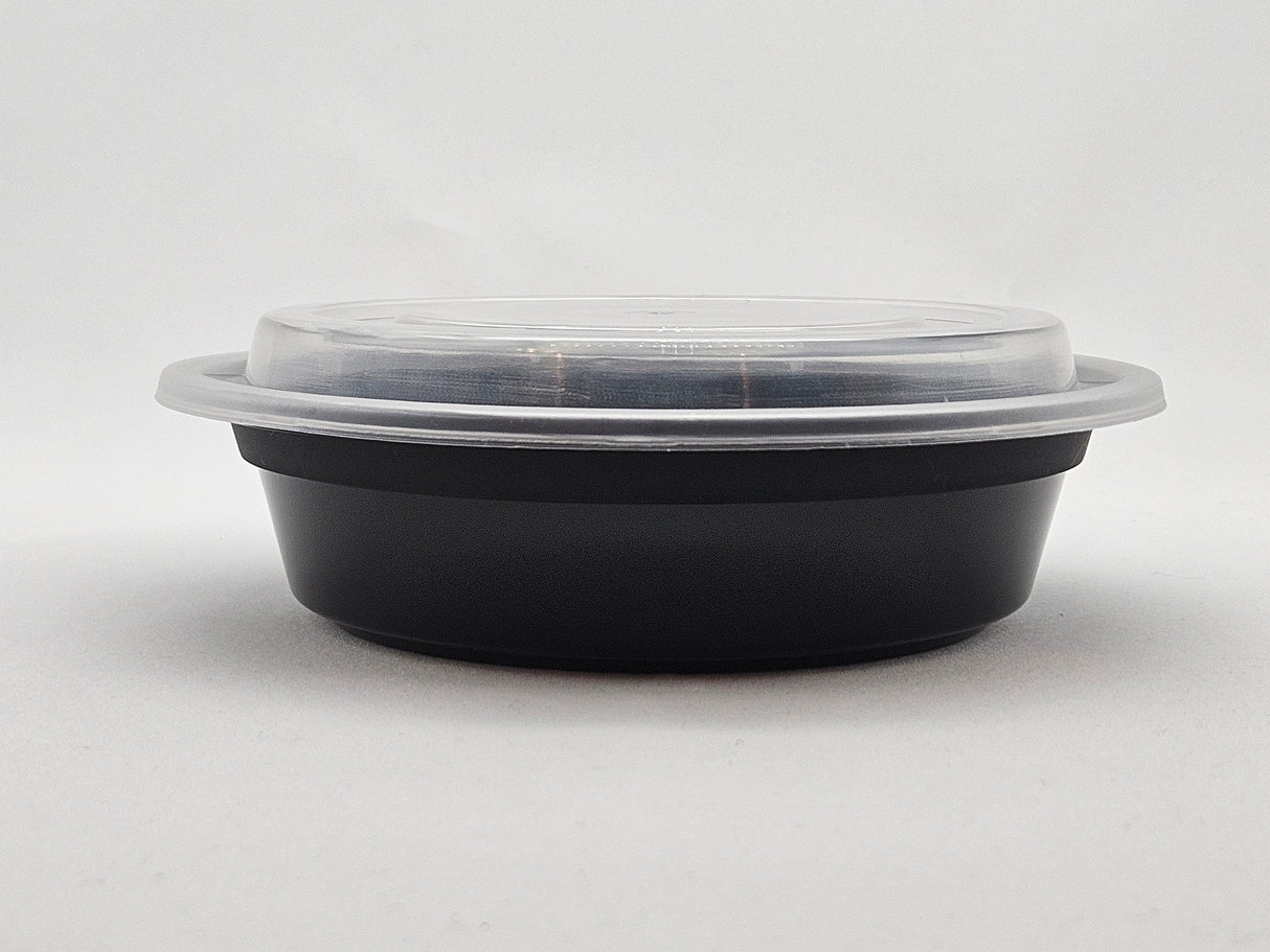 Plastic Round Bowl/Lid - 6.8" Round 16oz. 150/Case - Albert's Distribution