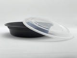 Plastic Round Bowl/Lid - 7 3/4" Round 24oz. 150/Case - Albert's Distribution